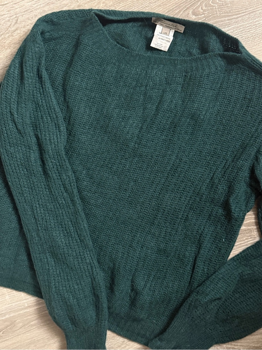Cashmere Green Cozy Knit Sweater - Women's Crewneck large